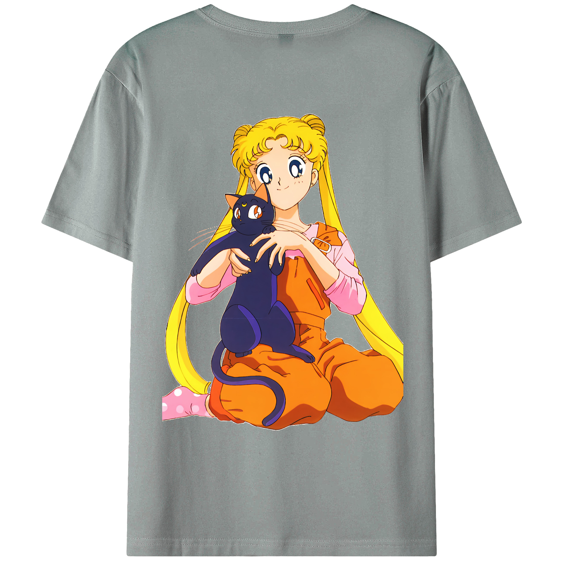 （画像用） 美少女戦士セーラームーン 愛野 美奈子 あいの みなこ Sailor Moon Aino Minako 綿100％ メンズ半袖Tシャツ（バックプリント） 通気性